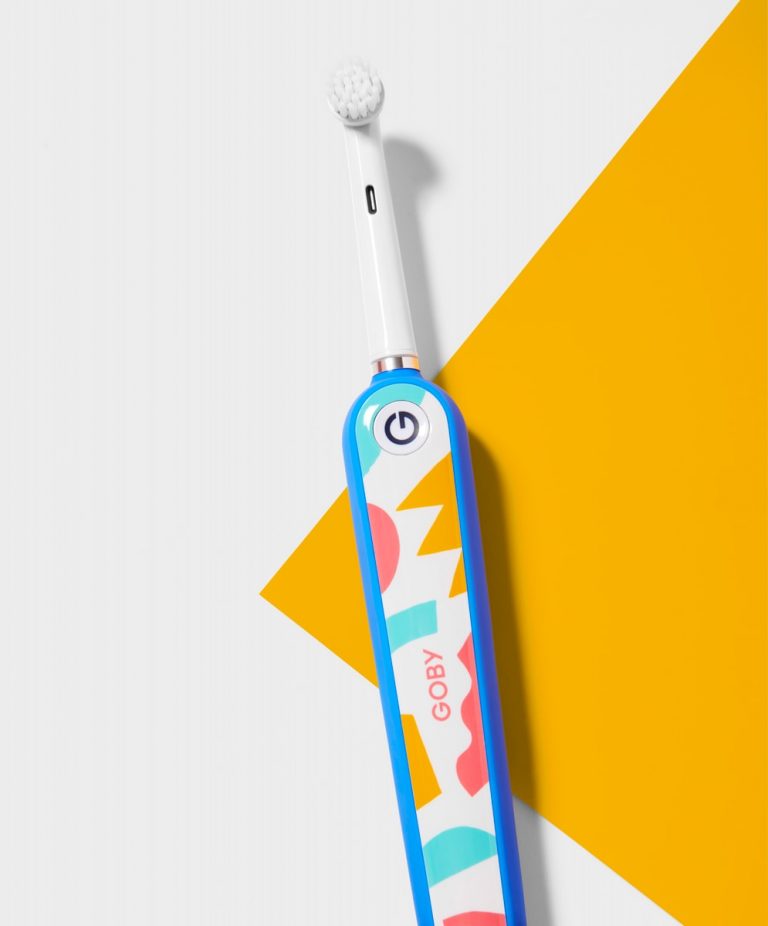 white and blue Goby tool